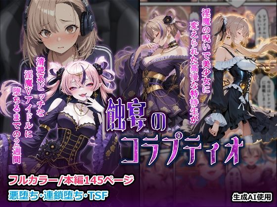 蝕宴のコラプティオ 淫魔の呪いで美少女に変えられた高慢な特待生が、清楚系ビッチな淫魔Vアイドルに堕ちるまでの2週間 [パッケージ][しにもの][d_710529]